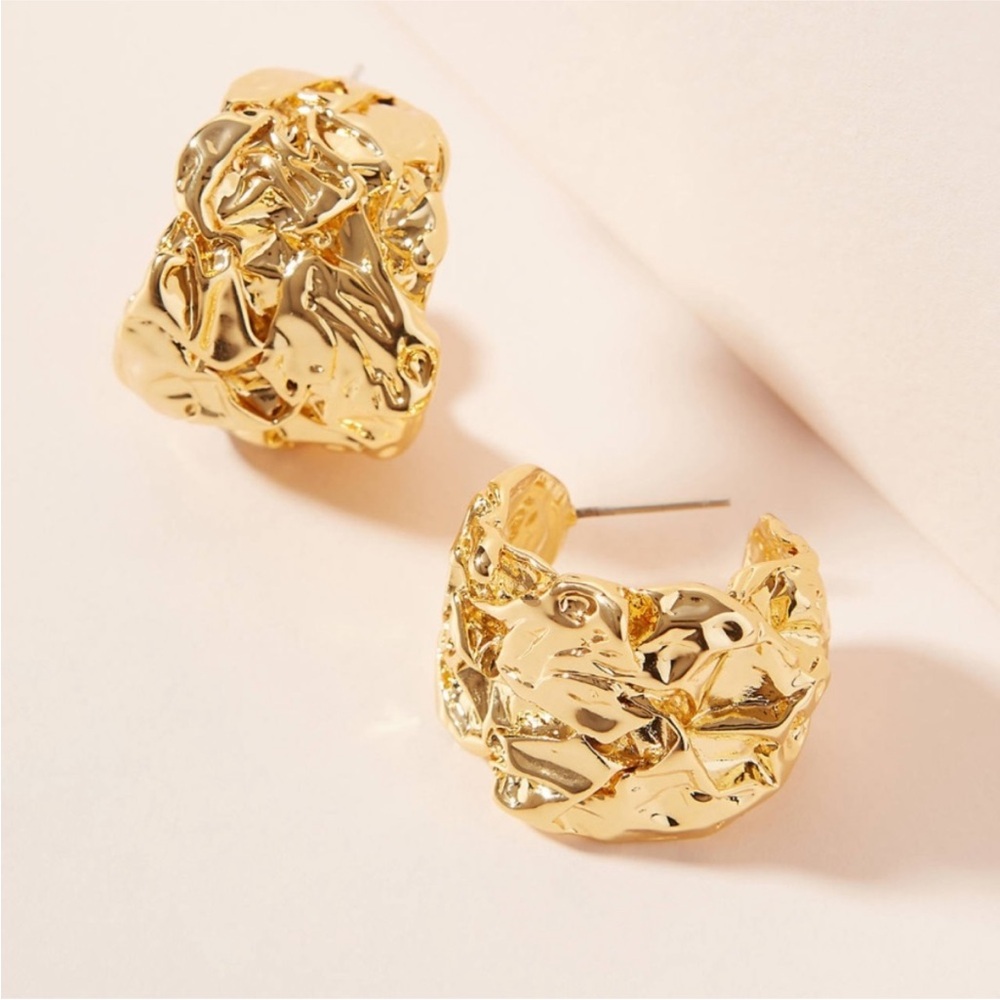 Anthropologie Amber Sceats 24K Gold Emery Hoop Earrings